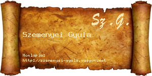 Szemenyei Gyula névjegykártya